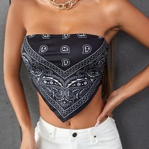 Paisley Print Tube Bandana Top